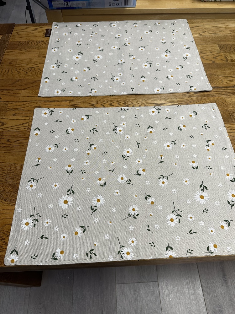 Tischsets Margeriten Beige/Weiss Doppelseitig img_4960