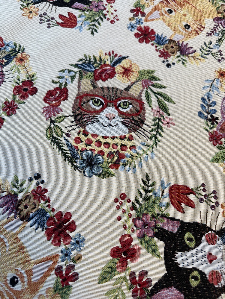 Untersetzer Quadratisch - Gobelin Katzen 46x56cm img_7588